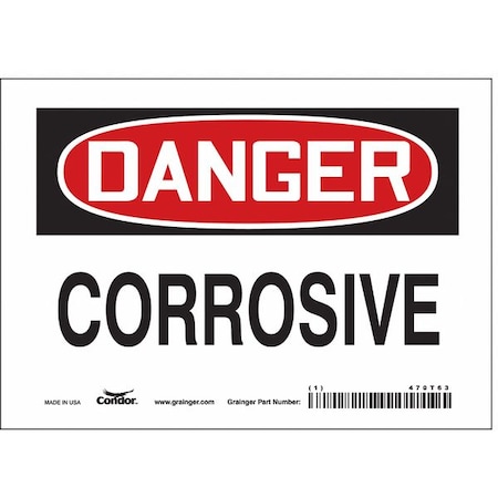 Condor Safety Sign, 5 in Height, 7 in Width, Vinyl, Horizontal Rectangle, English, 470T63 470T63