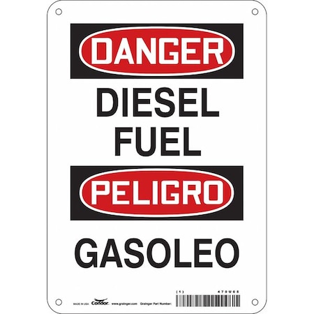 Condor Safety Sign, 10 in H, 7 in W, Horizontal Rectangle, English, Spanish, 470U05 470U05