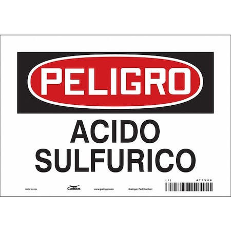 Condor Safety Sign, 7 in Height, 10 in Width, Vinyl, Vertical Rectangle, Spanish 470V89