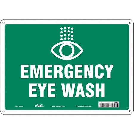 Condor Emergency Eye Wash, 14 in W x 10 in H, Horizontal Rectangle, Aluminum, 470X80 470X80