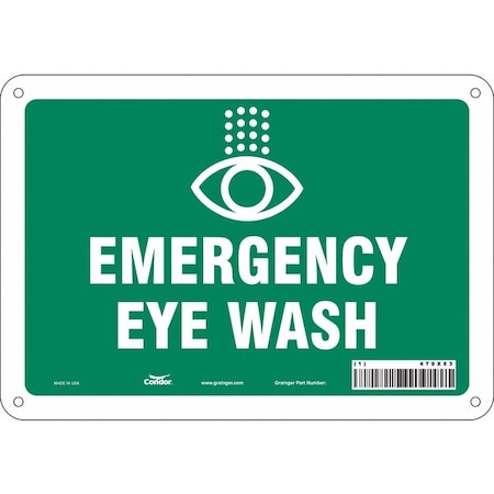 Condor Emergency Eye Wash, 10 in W x 7 in H, Vertical Rectangle, Polyethylene, 470X83 470X83