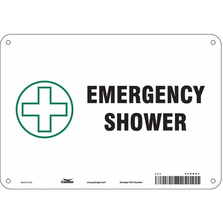 Condor Emergency Shower, 10 in W x 7 in H, Vertical Rectangle, Aluminum, 470X91 470X91