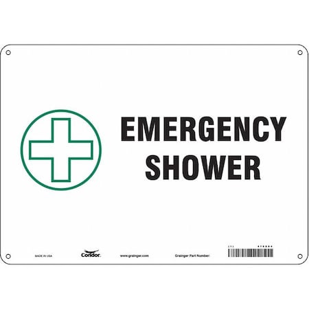 Condor Emergency Shower, 14 in W x 10 in H, Horizontal Rectangle, Polyethylene, 470X94 470X94