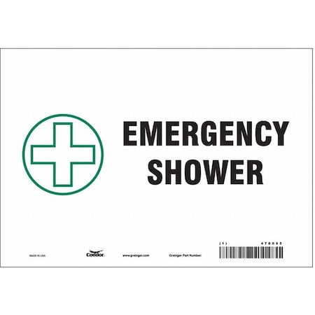 Condor Emergency Shower, 10 in W x 7 in H, Vertical Rectangle, Vinyl, 470X95 470X95