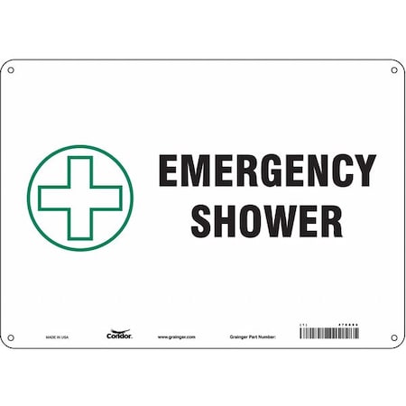 Condor Emergency Shower, 14 in W x 10 in H, Horizontal Rectangle, Vinyl, 470X96 470X96
