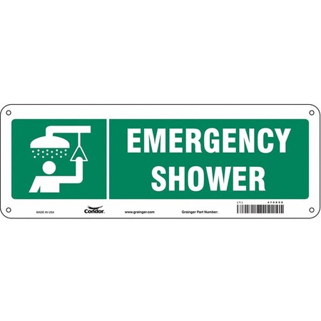 Condor Emergency Shower, 14 in W x 5 in H, Vertical Rectangle, Polyethylene, 470X98 470X98