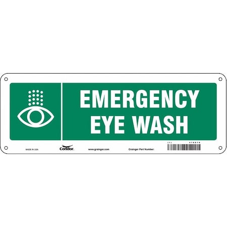 Condor Emergency Eye Wash, 14 in W x 5 in H, Vertical Rectangle, Aluminum, 470X76 470X76