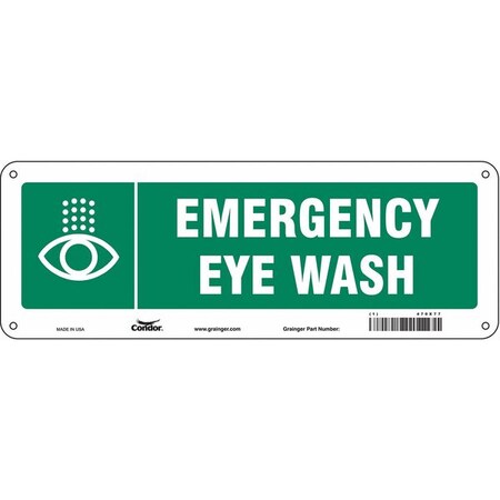 Condor Emergency Eye Wash, 14 in W x 5 in H, Vertical Rectangle, Polyethylene, 470X77 470X77