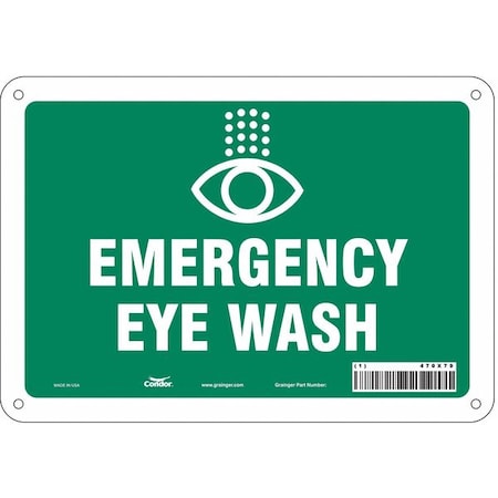Condor Emergency Eye Wash, 10 in W x 7 in H, Vertical Rectangle, Aluminum, 470X79 470X79