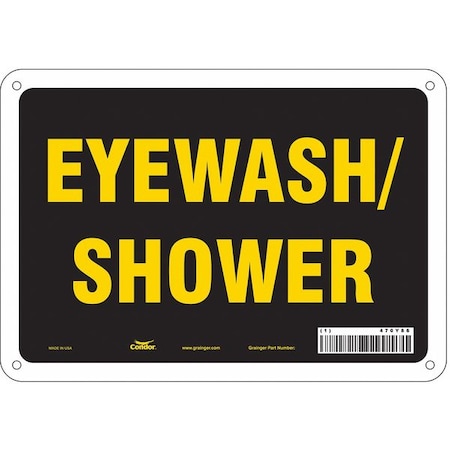 Condor Eyewash / Shower, 10 in W x 7 in H, Vertical Rectangle, Aluminum, 470Y86 470Y86
