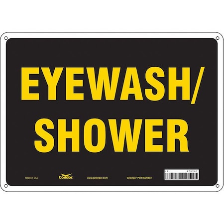 Condor Eyewash / Shower, 14 in W x 10 in H, Horizontal Rectangle, Aluminum, 470Y87 470Y87