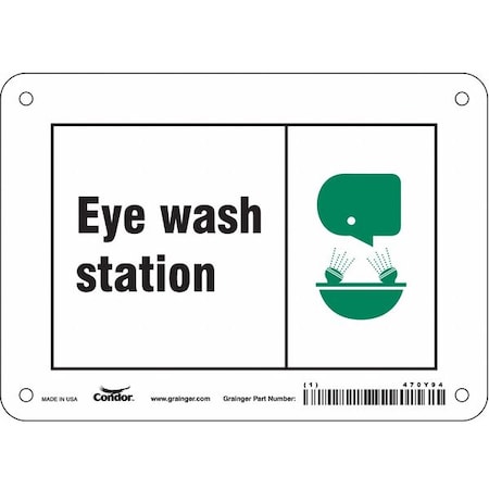 Condor Eye Wash Station, 7 in W x 5 in H, Horizontal Rectangle, Aluminum, 470Y94 470Y94