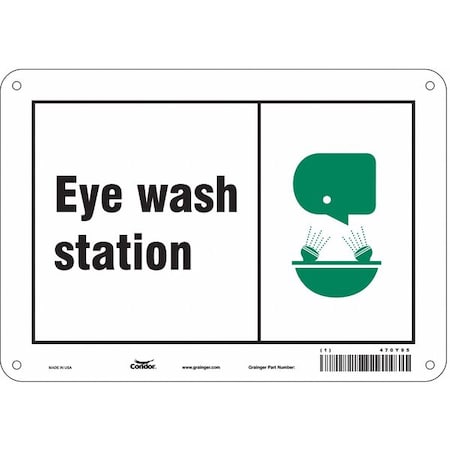 Condor Eye Wash Station, 10 in W x 7 in H, Vertical Rectangle, Aluminum, 470Y95 470Y95