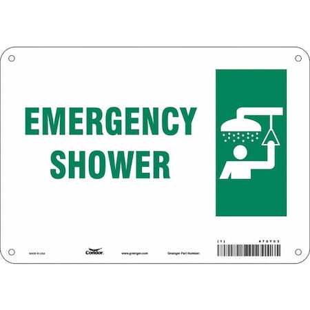 Condor Emergency Shower, 10 in W x 7 in H, Vertical Rectangle, Polyethylene, 470Y03 470Y03