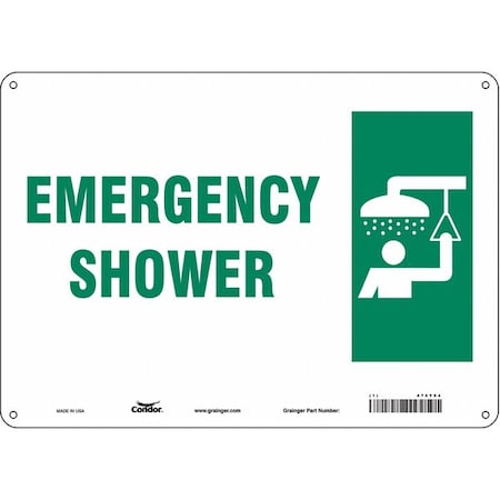 Condor Emergency Shower, 14 in W x 10 in H, Horizontal Rectangle, Polyethylene, 470Y04 470Y04