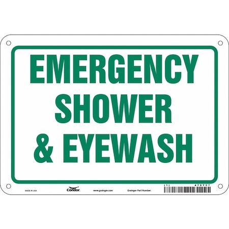 Condor Emergency Shower & Eyewash, 10 in W x 7 in H, Vertical Rectangle, Aluminum, 470Y07 470Y07