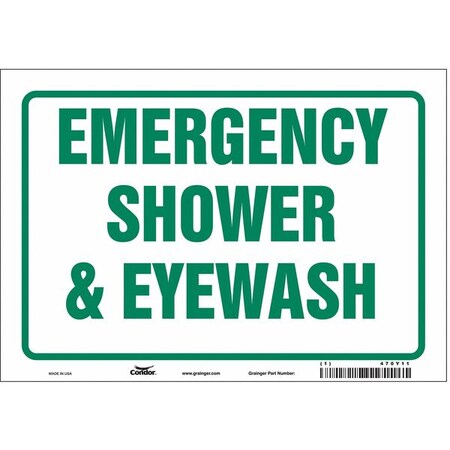 Condor Emergency Shower & Eyewash, 10 in W x 7 in H, Vertical Rectangle, Vinyl, 470Y11 470Y11