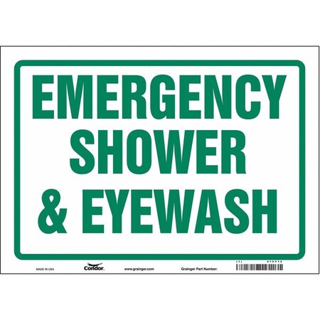Condor Emergency Shower & Eyewash, 14 in W x 10 in H, Horizontal Rectangle, Vinyl, 470Y12 470Y12