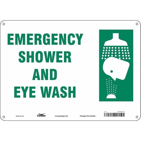 Condor Emergency Shower And Eye Wash, 14 in W x 10 in H, Horizontal Rectangle, Aluminum, 470Y14 470Y14