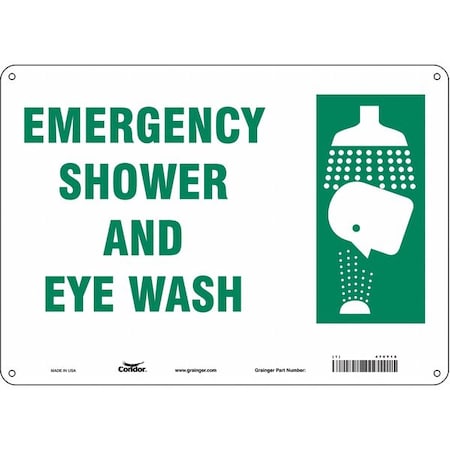 Condor Emergency Shower And Eye Wash, 14 in W x 10 in H, Horizontal Rectangle, Polyethylene, 470Y16 470Y16