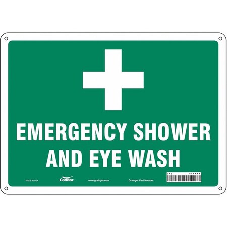 Condor Emergency Shower And Eye Wash, 14 in W x 10 in H, Horizontal Rectangle, Aluminum, 470Y20 470Y20