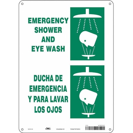 Condor Emergency Shower And Eye Wash/Ducha De Emergencia Y Para Lavar Los Ojos, 10 in W x 14 in H, 470Y27 470Y27
