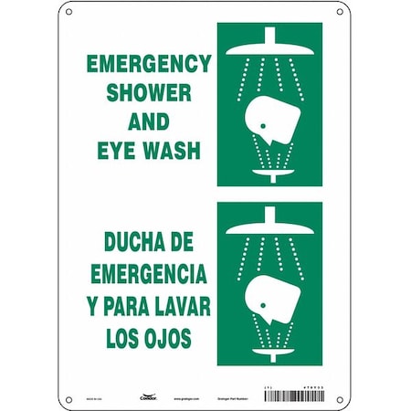 Condor Emergency Shower And Eye Wash/Ducha De Emergencia Y Para Lavar Los Ojos, 10 in W x 14 in H, 470Y33 470Y33