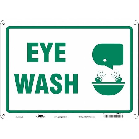 Condor Eye Wash, 14 in W x 10 in H, Horizontal Rectangle, Aluminum, 470Y61 470Y61
