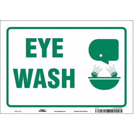 Condor Eye Wash, 10 in W x 7 in H, Vertical Rectangle, Vinyl, 470Y66 470Y66