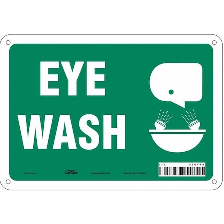 Condor Eye Wash, 10 in W x 7 in H, Vertical Rectangle, Aluminum, 470Y68 470Y68