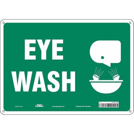 Condor Eye Wash, 14 in W x 10 in H, Horizontal Rectangle, Aluminum, 470Y69 470Y69