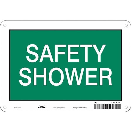 Condor Safety Shower, 10 in W x 7 in H, Vertical Rectangle, Aluminum, 470Z80 470Z80