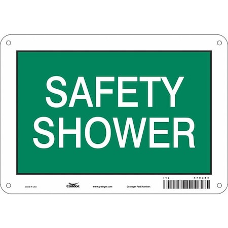 Condor Safety Shower, 10 in W x 7 in H, Vertical Rectangle, Polyethylene, 470Z84 470Z84
