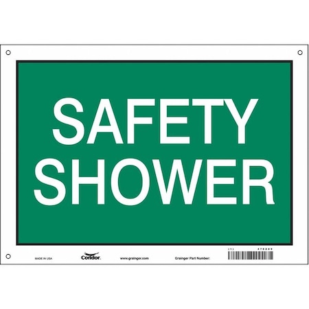 Condor Safety Shower, 14 in W x 10 in H, Horizontal Rectangle, Vinyl, 470Z89 470Z89