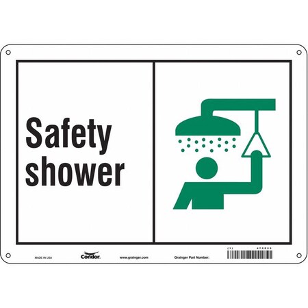 Condor Safety Shower, 14 in W x 10 in H, Horizontal Rectangle, Aluminum, 470Z95 470Z95