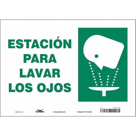 Condor Safety Sign, 10 in Height, 14 in Width, Vinyl, Horizontal Rectangle, Spanish 470Z76