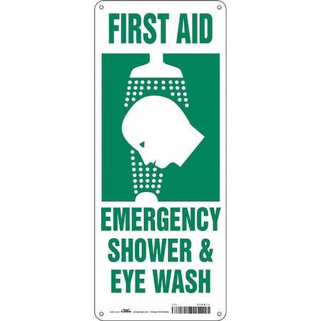 Condor First Aid Emergency Shower & Eye Wash, Aluminum, 17 in x 7 in, Mounting Holes 470Z77