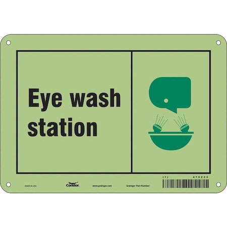 Condor Eye Wash Station, 10 in W x 7 in H, Vertical Rectangle, Aluminum, 470Z02 470Z02