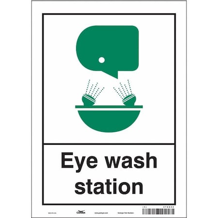 Condor Eye Wash Station, 10 in W x 14 in H, Vertical Rectangle, Vinyl, 470Z24 470Z24