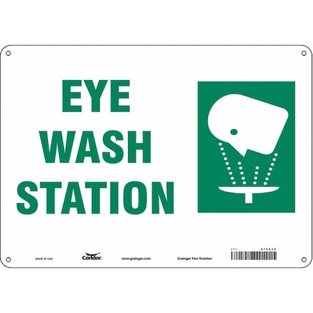 Condor Eye Wash Station, 14 in W x 10 in H, Horizontal Rectangle, Aluminum, 470Z35 470Z35