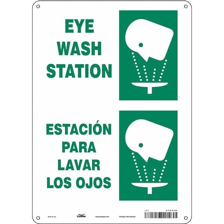 Condor Eye Wash Station/Estacion Para Lavar Los Ojos, 10 in x 14 in, Vertical Rectangle, Aluminum, 470Z48 470Z48