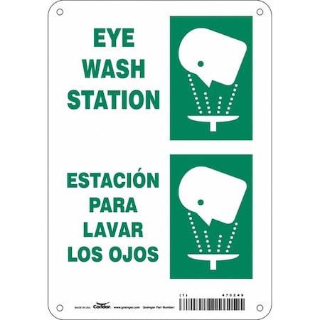 Condor Eye Wash Station/Estacion Para Lavar Los Ojos, 7 in W x 10 in H, Rectangle, Polyethylene, 470Z49 470Z49