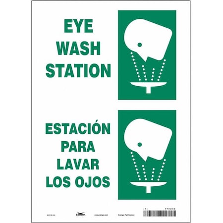 Condor Eye Wash Station/Estacion Para Lavar Los Ojos, 10 in W x 14 in H, Vertical Rectangle, Vinyl, 470Z52 470Z52