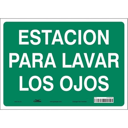 Condor Safety Sign, 10 in Height, 14 in Width, Vinyl, Horizontal Rectangle, Spanish 470Z64