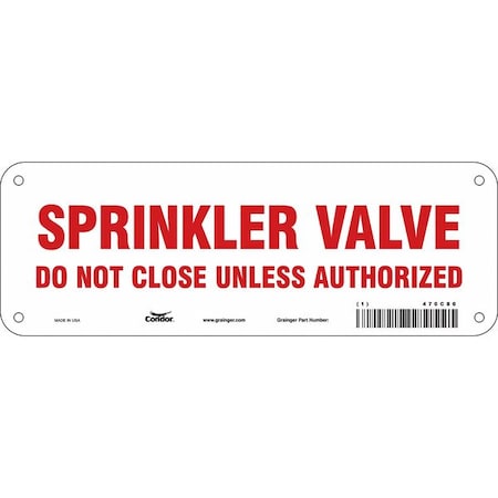 Condor Safety Sign, 10" W, 3-1/2" H, 0.004" Thick 470C80