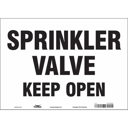 Condor Sprinkler Valve Keep Open, 14 in W x 10 in H, Horizontal Rectangle, Vinyl, 470C88 470C88