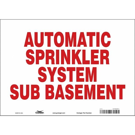 Condor Safety Sign, 10 in Height, 14 in Width, Polyethylene, Horizontal Rectangle, English, 470C01 470C01