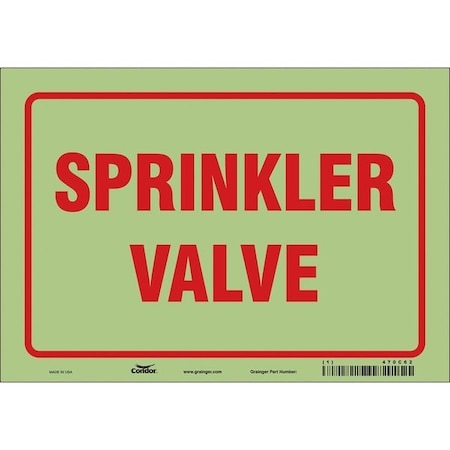 Condor Sprinkler Valve, 10 in W x 7 in H, Vertical Rectangle, Glow Vinyl, 470C62 470C62