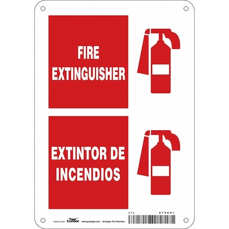 Condor Safety Sign, 10 in Height, 7 in Width, Aluminum, Horizontal Rectangle, English, Spanish 470A81