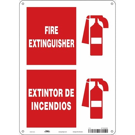 Condor Safety Sign, 14 in Height, 10 in Width, Glow Vinyl, Vertical Rectangle, English, Spanish 470A86